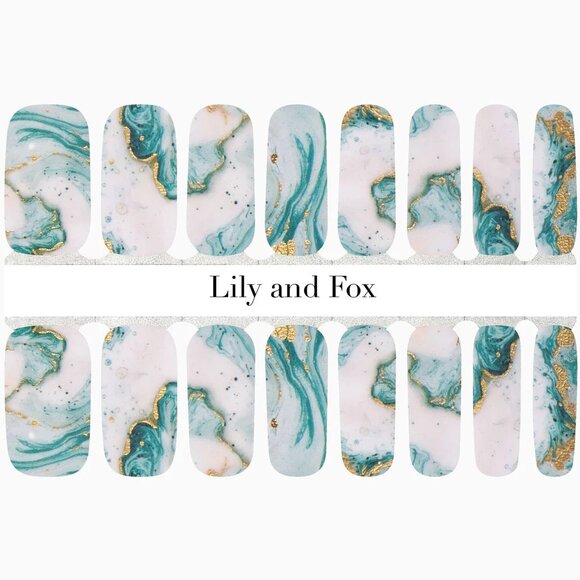 3 for 15 - LILY & FOX - GODDESS OF THE SEA Nail Stickers Wrap Strips Abstract - Picture 2 of 9